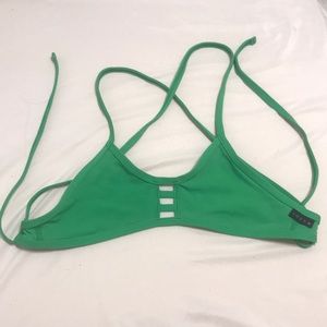 Jolyn- Green Tomcat Tie-Back Top